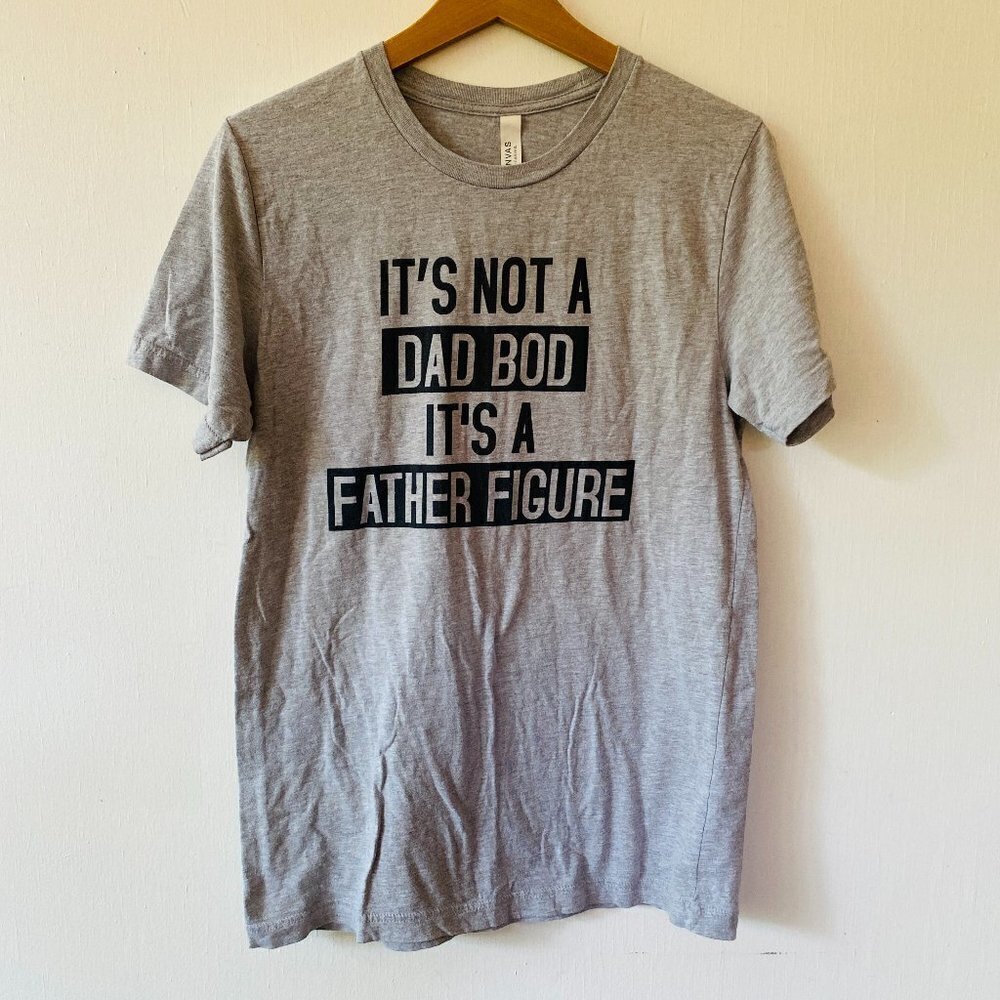 Dad Bod Father Figure Graphic Tee Bella Canvas T-shirt Mens Medium Gray Funny